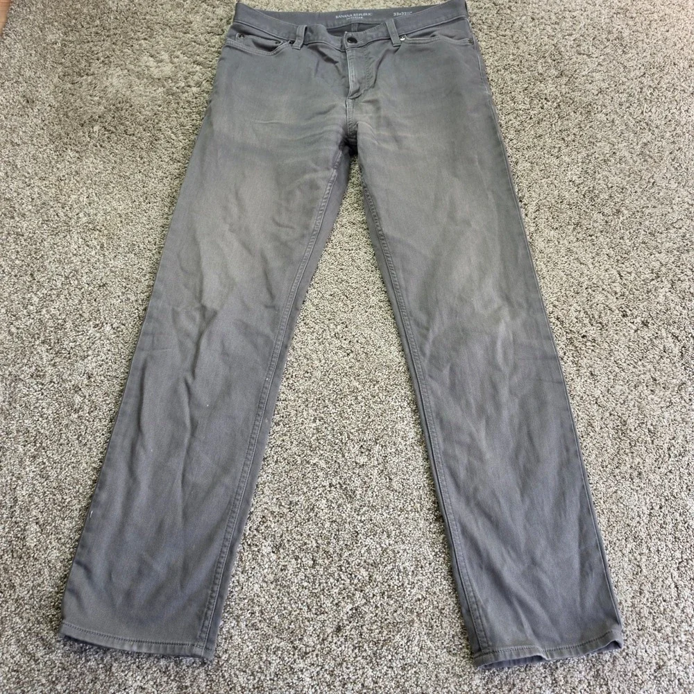 Banana Republic Traveler Slim Fit Pants Mens 33x32 Grey Outdoor Casual Preppy